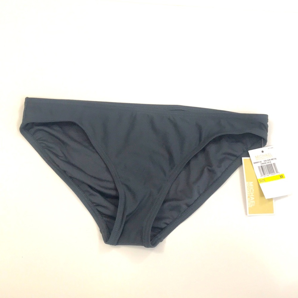 Michael Kors M Bottom Bikini Cruise 2019 Grey Gun Metal Excellent Condition NWT